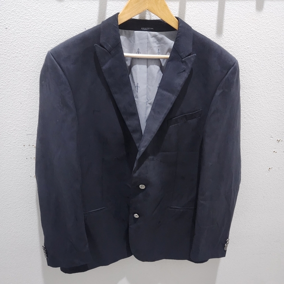 John Varvatos Solano Mens Blazer 46L US‎ Black Sport Jacket Dagger Buttons - Picture 2 of 10